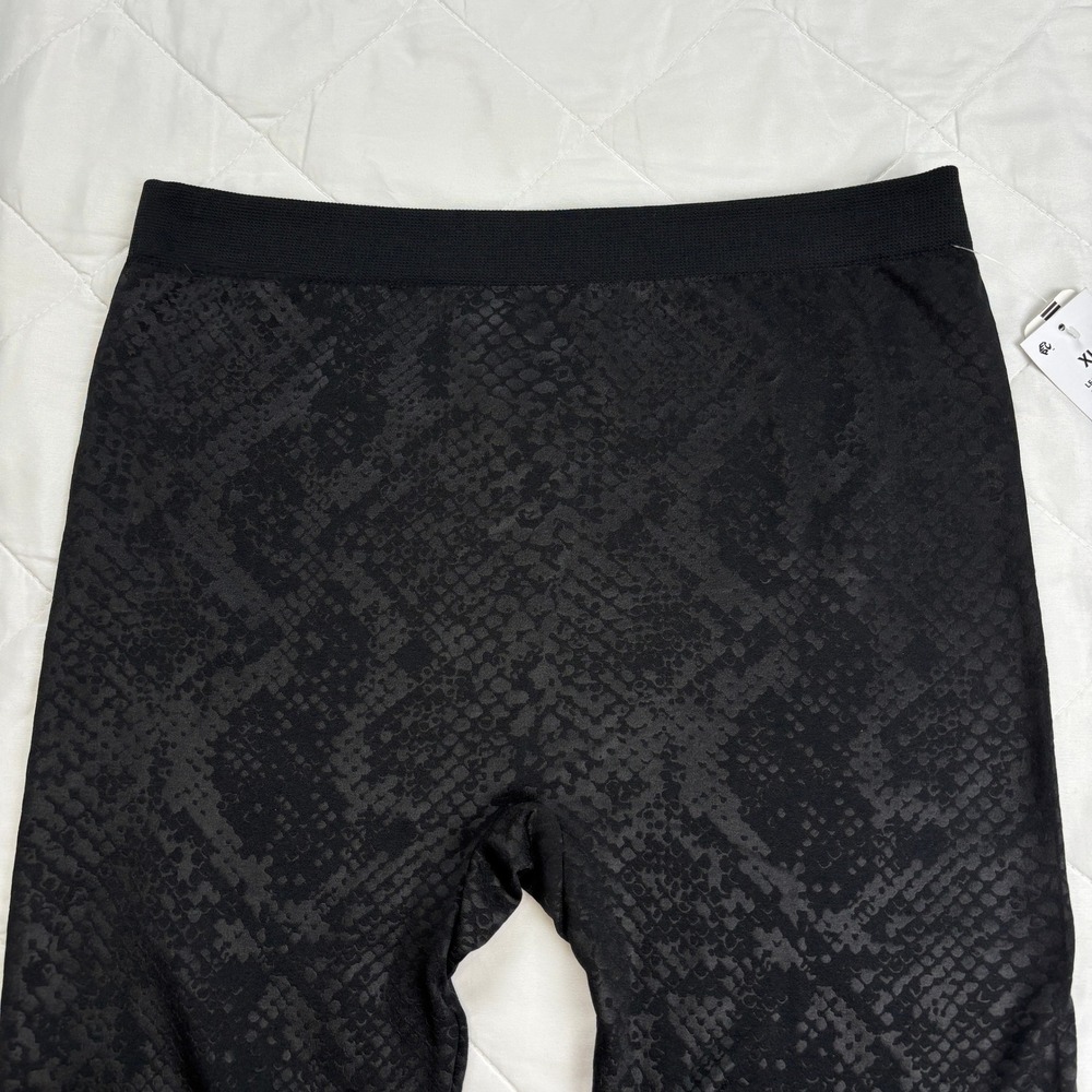 Olive + Oak Black Snake Print Leggings XL Pull On Stretch Skinny Pants - Picture 4 of 13